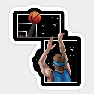 Basketball Player Throw Board Sticker